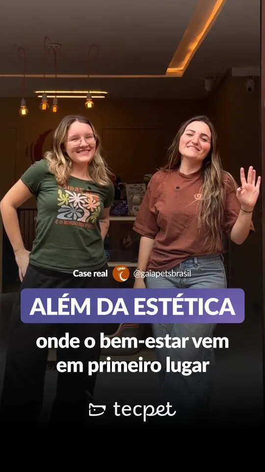 Gabi e Luiza, da Gaia Pets, na recepção da loja
