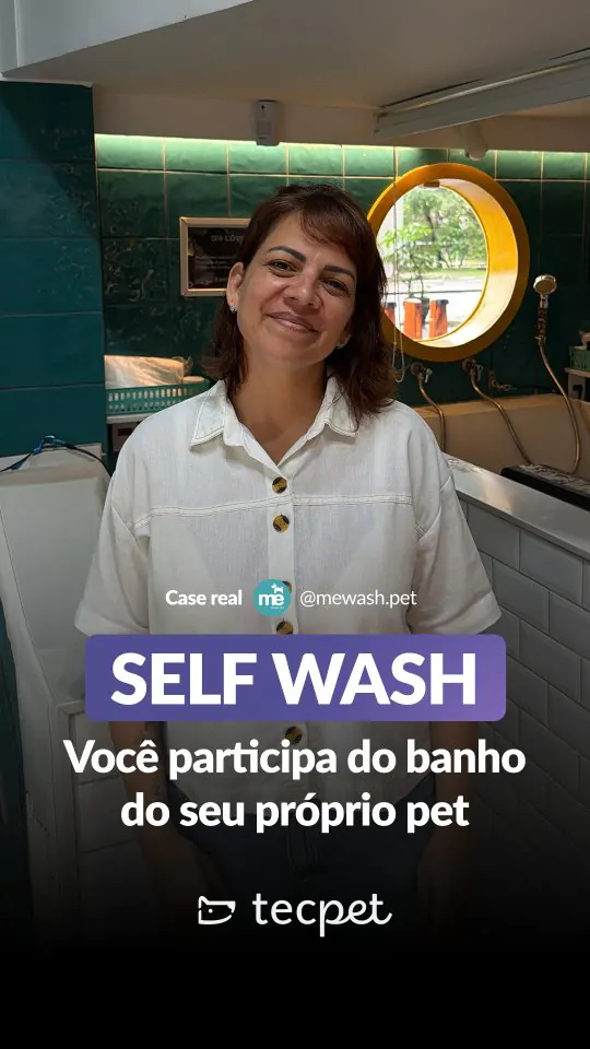 Vanessa, dona da MeWash, na área de banho da loja